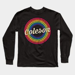 Coleson - Retro Rainbow Faded-Style Long Sleeve T-Shirt